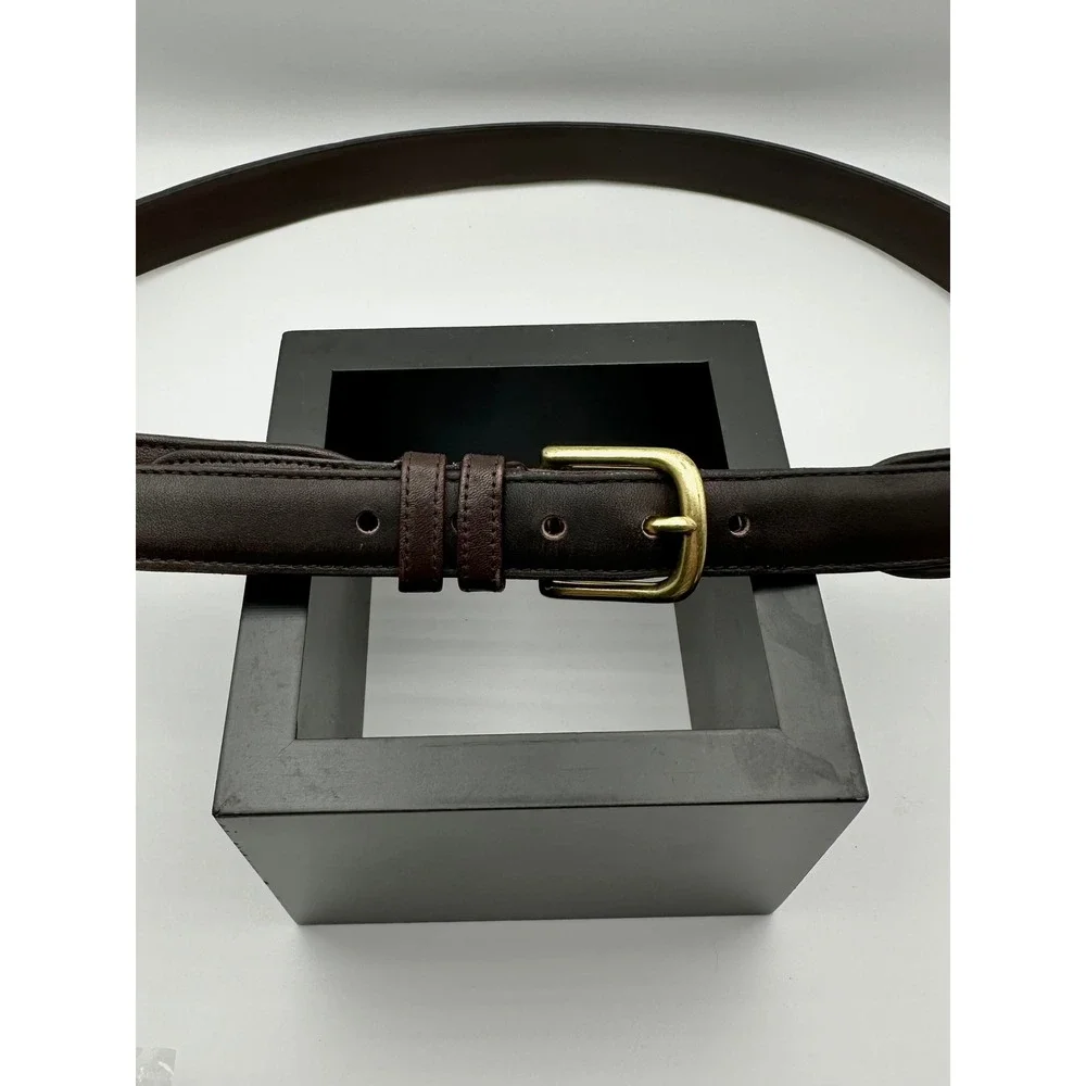 Vintage Coach Leather Belt 42 105 Mocha Brown Brass Made in USA Glove Tanned